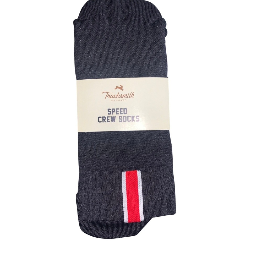 NEW Tracksmith Speed Crew Socks Black Mens Large Running Compressive Performance